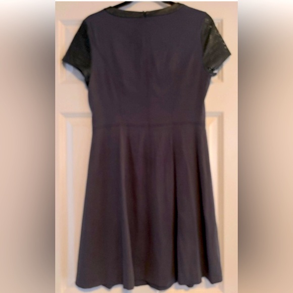 Rebecca Taylor Dress with Leather Mesh Sleeves, size 8 - Picture 4 of 8